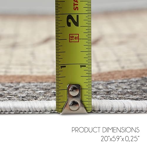 Miniatura 5 de SUSSEXHOME Alfombra antideslizante lavable para lavandería, 20 x 59 pulgadas, resistente y ultrafina, 70% algodón, para lavandería, LNR-3A-2x5, gris