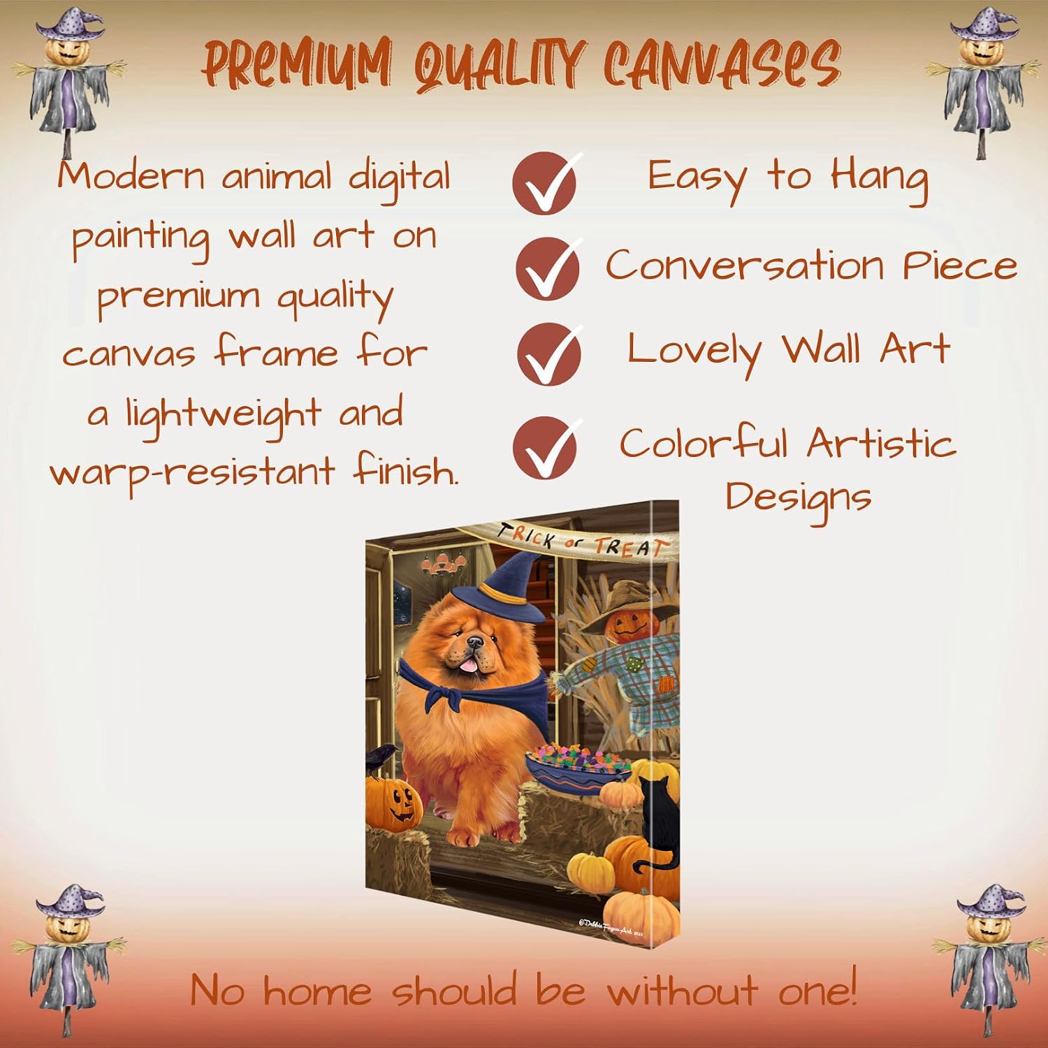 Doggie of the Day Enter at Risk with Chow Chow Dogs Canvas Wall Art - Premium Quality Ready to Hang Room Decor - 1.5" Thick Canvas Wrap 16" x 20"