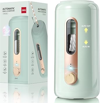 deli Electric Pencil Sharpener, Fully Automatic Pencil Sharpener, Green