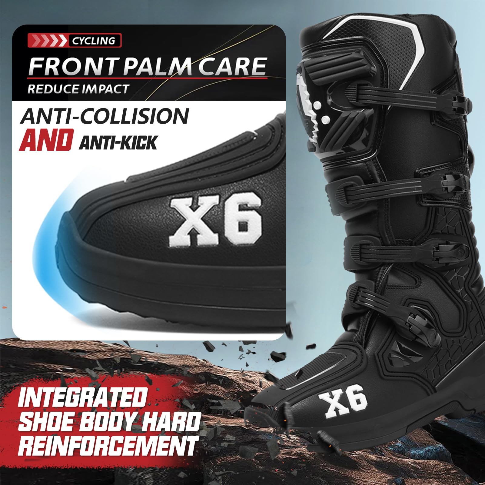 Moto Zapatos de Zapatos de Motocicleta para Hombre Zapatillas de Moto Botas de Cuero Suela de Goma Botas de Moto de Cuero Protector Homologadas Todas Las Estaciones Respirable