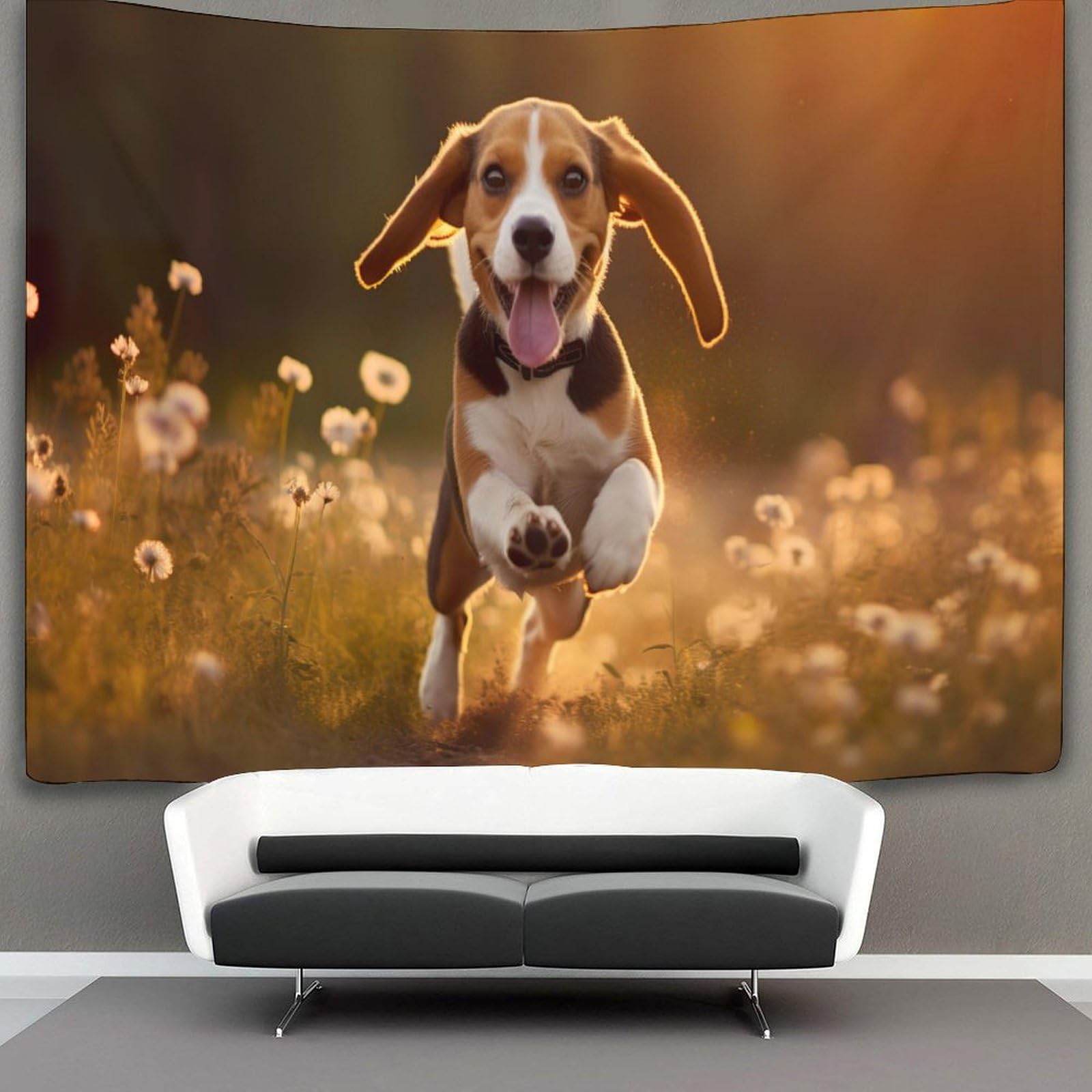 kaiyun Beagle Dog Tapestry,Animal Wall Art Aesthetic Home Decoration for Living Room Dorm 180cmx230cm