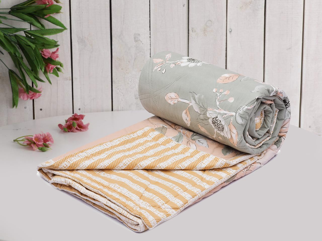 COZY FURNISH Super Soft Brushed Microfiber Cotton Single Bed Dohar 140 GSM 3 Layered Quilted Dohar Soft Lightweight Reversible Printed AC Blanket Single Bed for All Season (B0CTY66K5R) Amazon Price History, Amazon Price Tracker