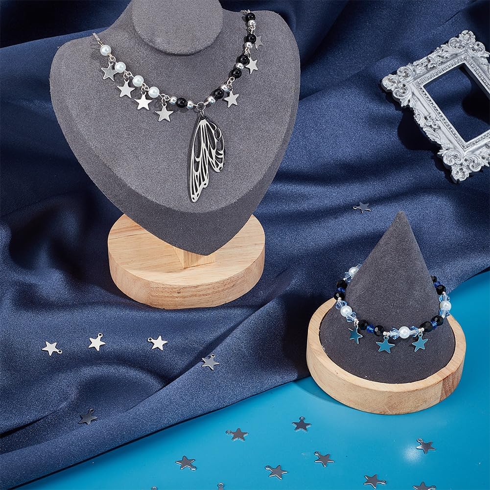 SUNNYCLUE 1 Box 200Pcs Stainless Steel Star Charms Mini Star Charm Bulk Silver Stainless Steel Pentagram Little Star Charms for Jewelry Making Charms Supplies DIY Crafting Necklace Bracelets Adult image 4