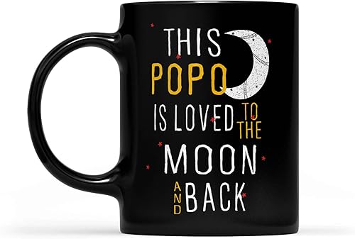 Miniatura 2 de Popo Grandpa Gift - This Popo Is Loved To The Moon And Back - Black Mug Black 15oz