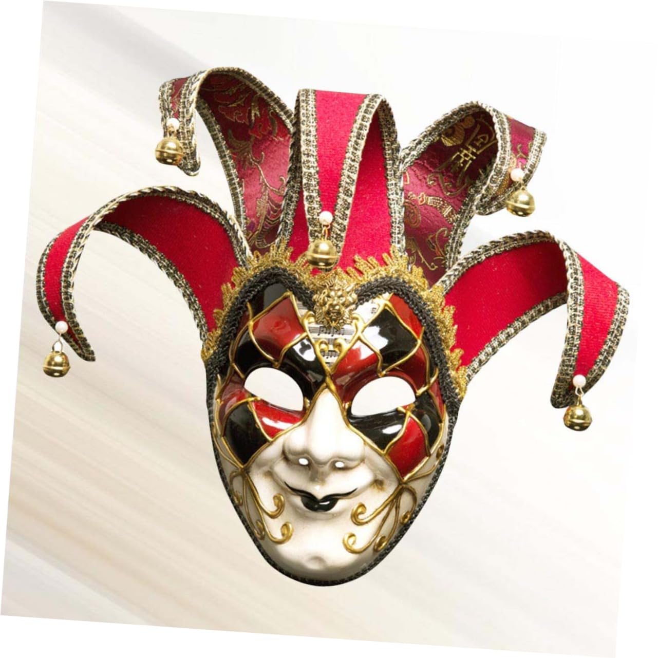 ABOOFAN Máscara Veneciana Roja de Cara Completa para Disfraz de Carnaval Fiesta de Máscaras para Eventos Temáticos de Halloween o Fiestas de Disfraces