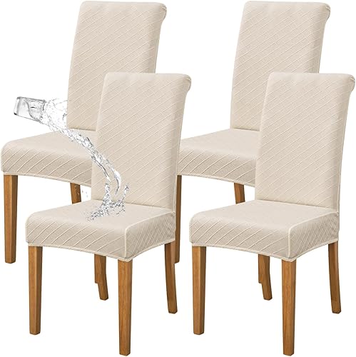 Vista 28 de FORCHEER Juego de 6 fundas para sillas de comedor, fundas elásticas para sillas de cocina, 6 piezas, fundas para silla Parson, paquete de 6, Flores