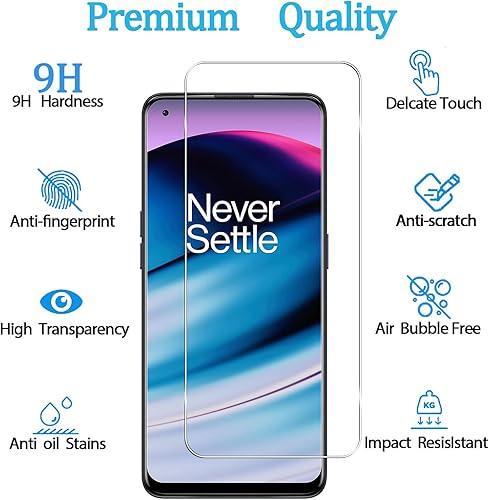 Miniatura 2 de KELOLIN Paquete de 3+3 Protector de pantalla y protector de lente de cámara para OnePlus Nord N20 5G, protector de pantalla de vidrio templado