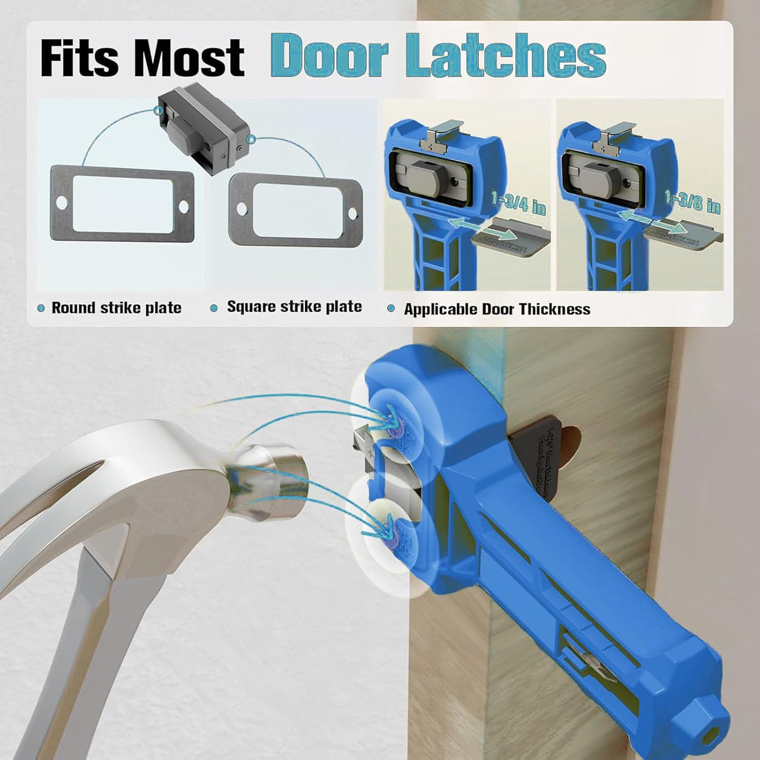 Door Latch Door Lock Installation Kit Lockset Installation Tools for Door Hole Saw and Mortiser Tool Lockset Installing Fitting Tool for 1-3/8in 1-3/4in Thick Doors
