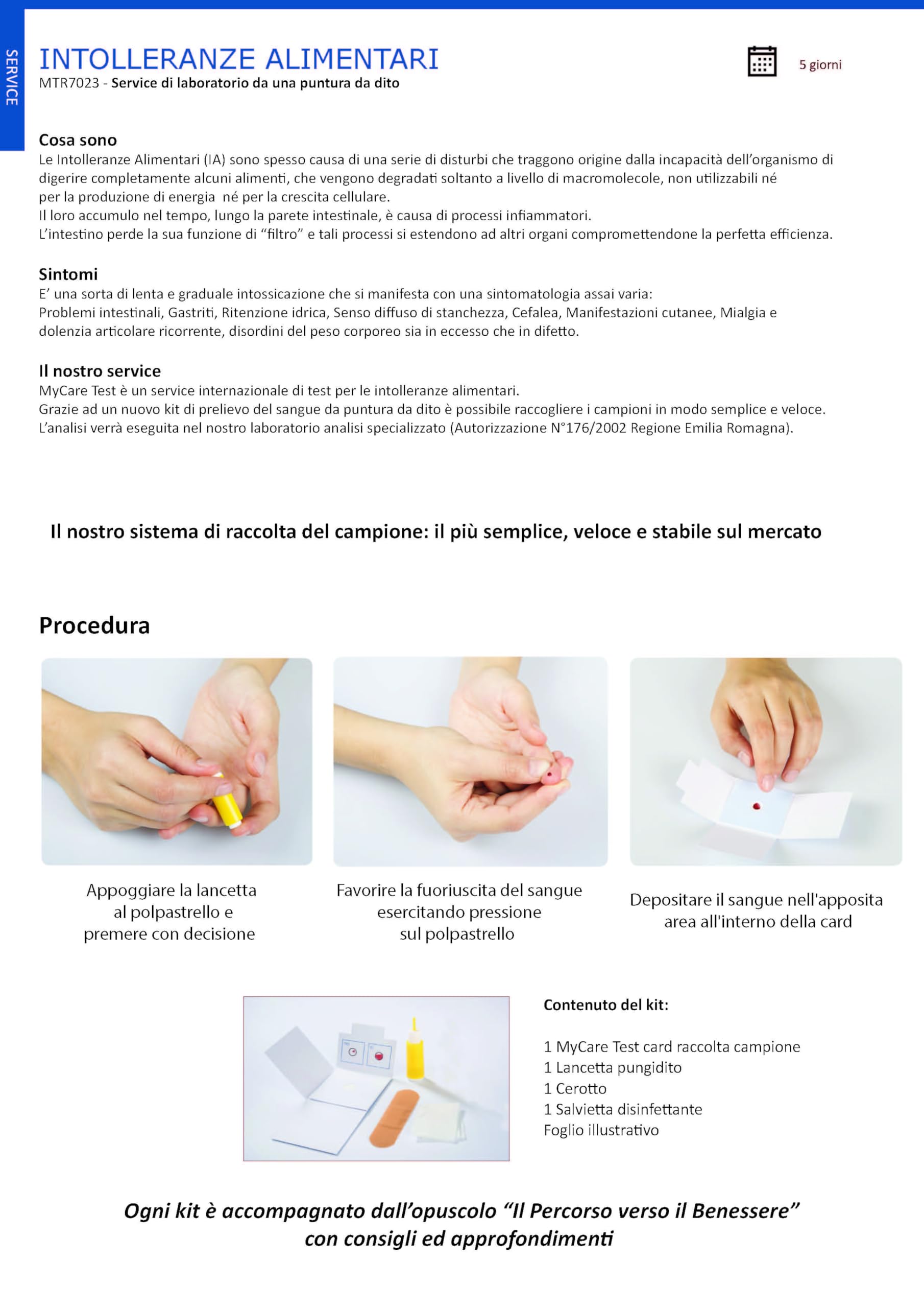 Test Intolleranza al Nichel+20 Additivi Alimentari