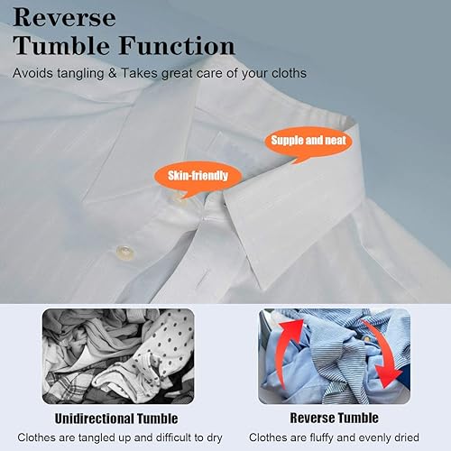 Miniatura 6 de COSTWAY Secadora eléctrica portátil de 1700W, secadora compacta de ropa de carga frontal con capacidad de 6 kg, tambor de acero inoxidable, panel de
