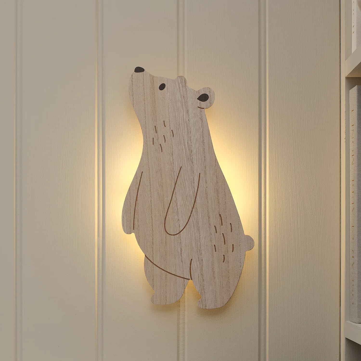 Lights4fun Curious Bear Children's Wall Light with Warm White LED, Decorative Nursery Wall Light for Baby Bedrooms & Playroom Décor