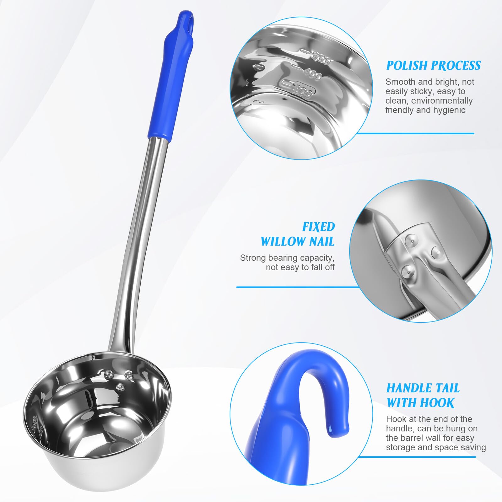 Langer Edelstahl-kochlöffel mit Ergonomischem Griff Rostfrei Robust und Vielseitig für Küche Servieren und Garten mit Praktischem Aufhängehaken und Langem Stiel für Sicheren Halt