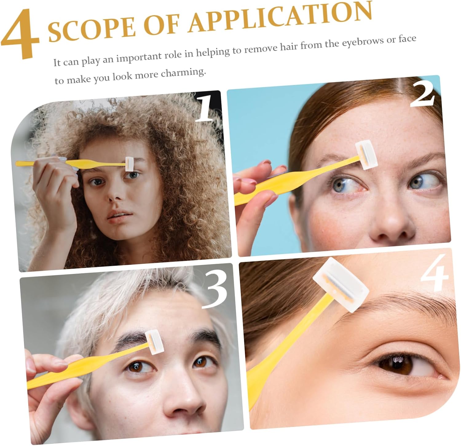 MERRYHAPY 25pcs Portable Eyebrow Trimmer Safety Cover Multi-Function Facial Hair for Women Lightweight and Easy to Use for Home Grooming Special Occasions