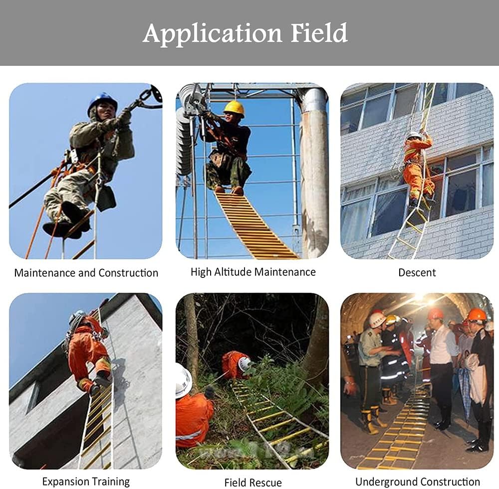 Rope Ladder,Safety Ladder,Emergency Fire Escape Ladder 2-4 Storey, Flame Resistant Portable Nylon Soft Ladder/5M (3 Meters)