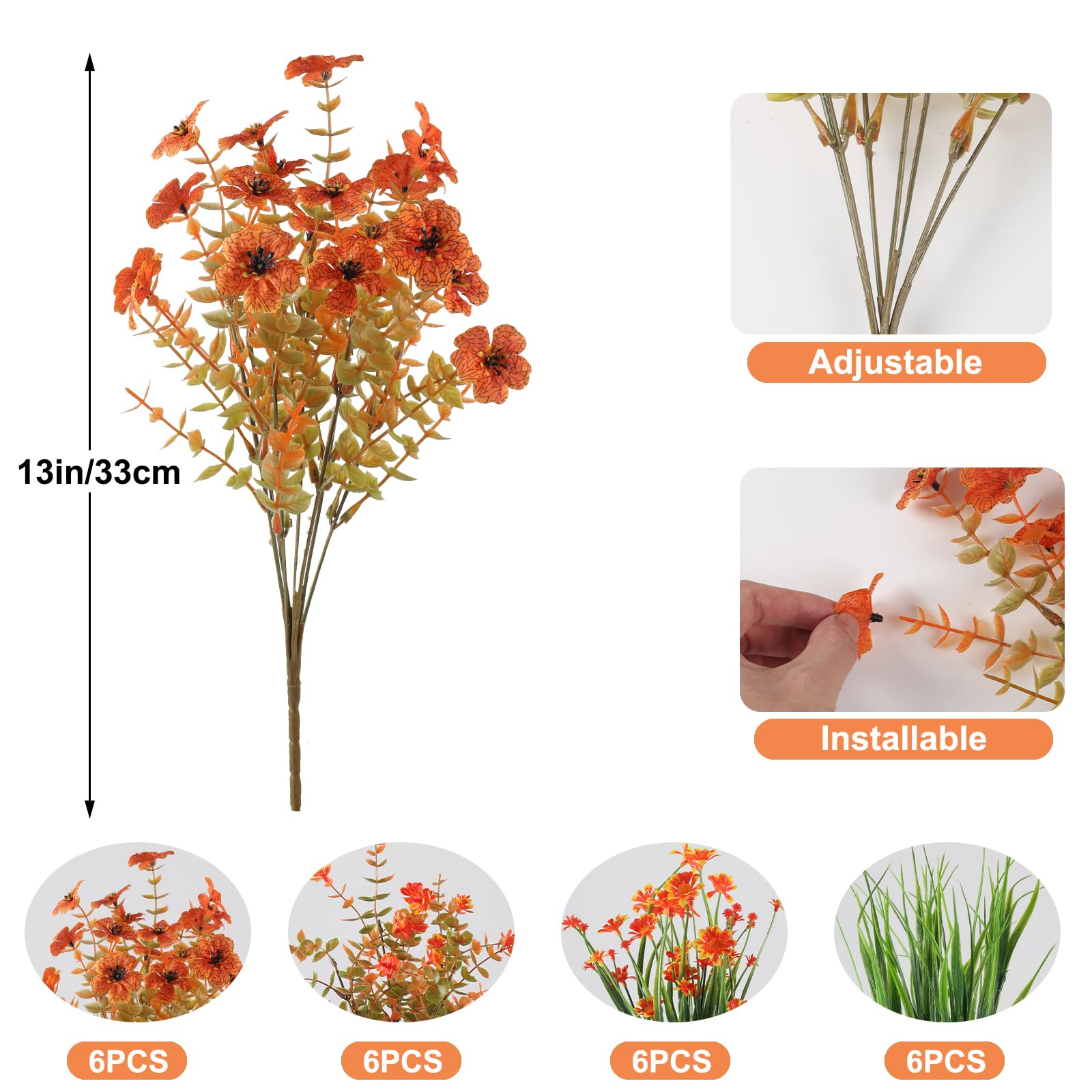 7 bundels kunstmatige herfstbloemen, vervagen niet, kunstplanten, uv- bestendige plastic herfstbloemen voor buiten, voor Thanksgiving, Kerstmis, bruiloft, feest, huistuin, decoratie (herfst rode 7 bundels kunstmatige herfstbloemen, vervagen niet, kunstplanten, uv- bestendige plastic herfstbloemen voor buiten, voor Thanksgiving, Kerstmis, bruiloft, feest, huistuin, decoratie (herfst rode