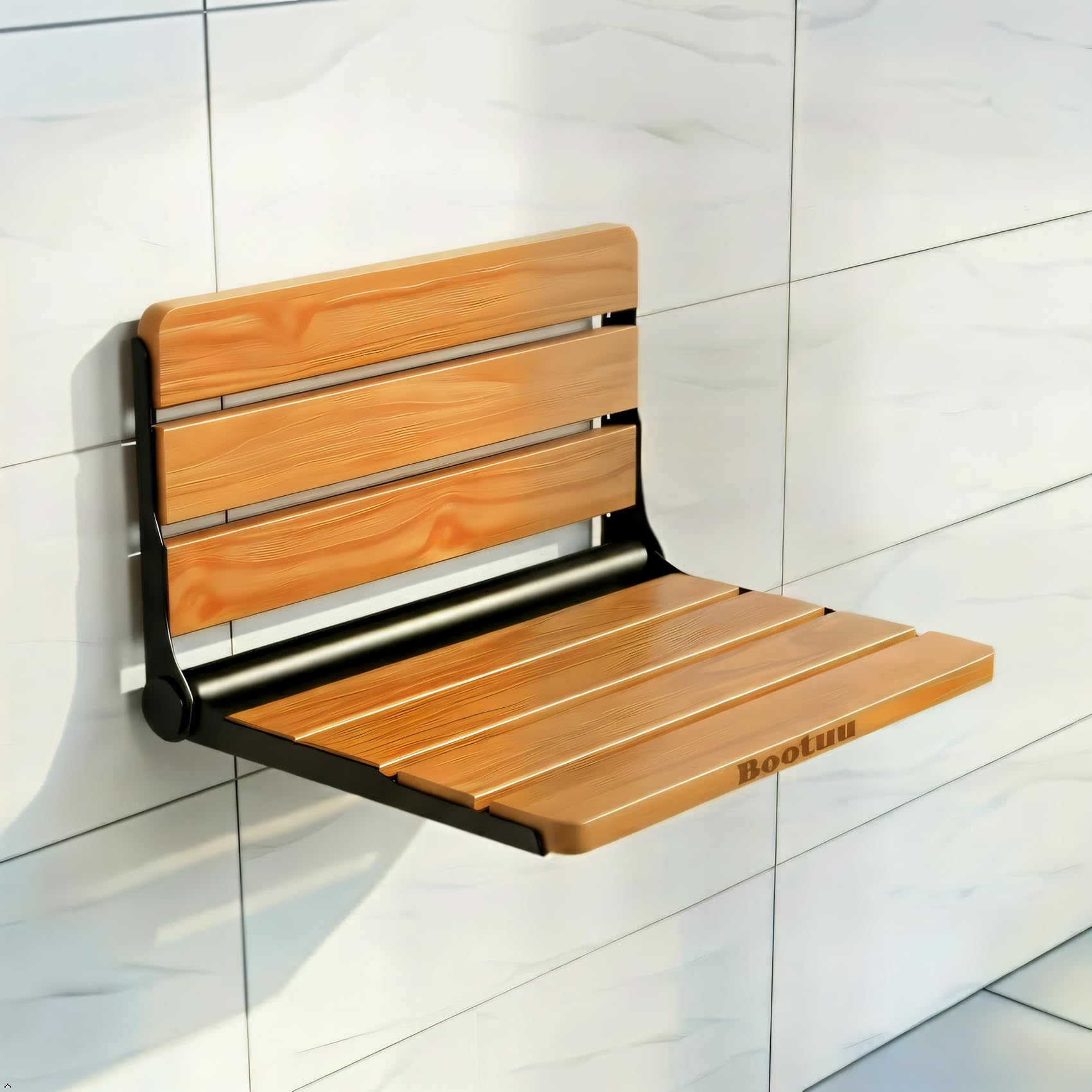 18 inch Folding Shower Seat Wall Mounted Stainless Steel, Extend Thoughtful Care to Your Family