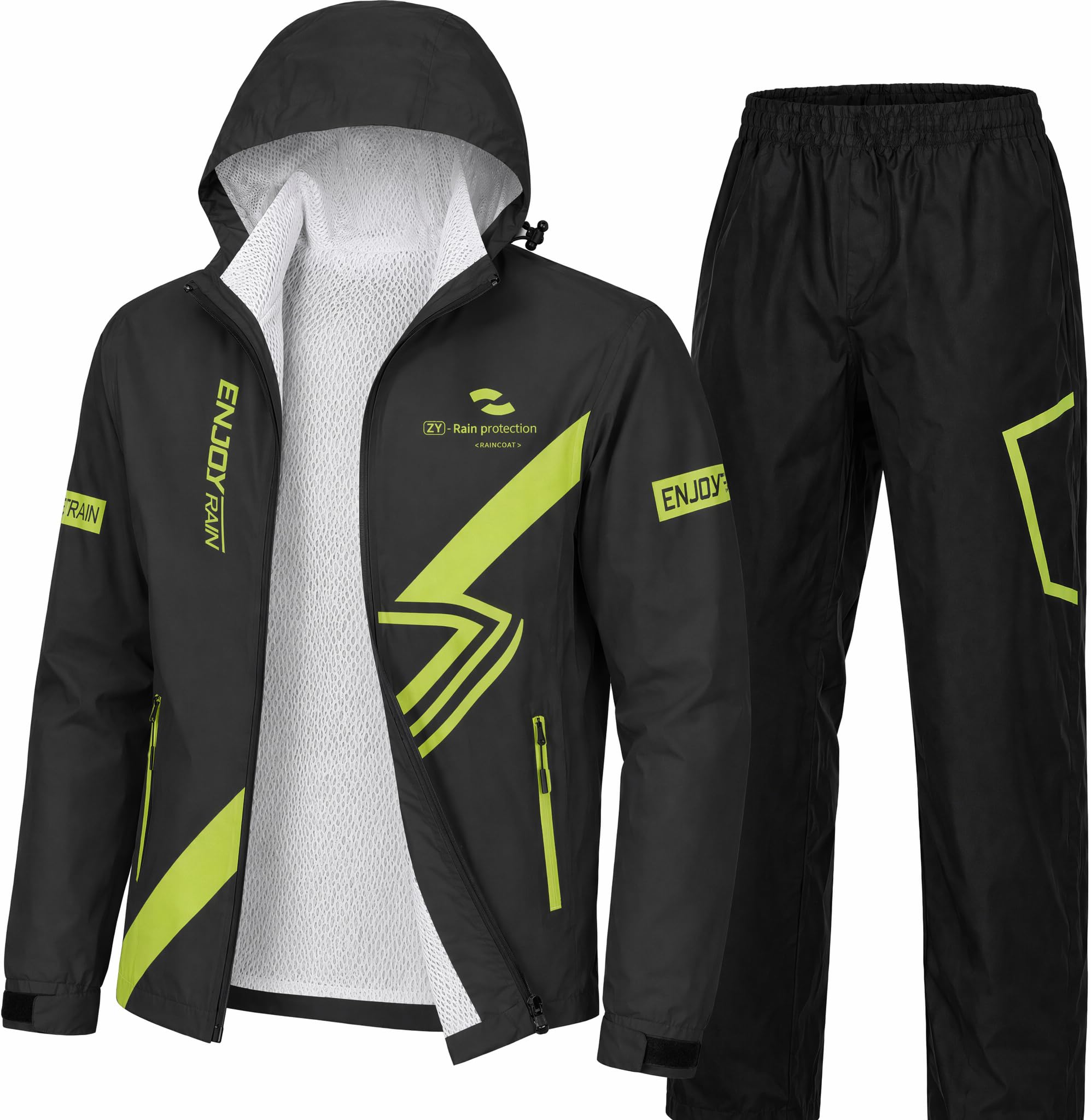 Rain Jacket for Men and Women, Waterproof Lightweight Rain Suit with Pants