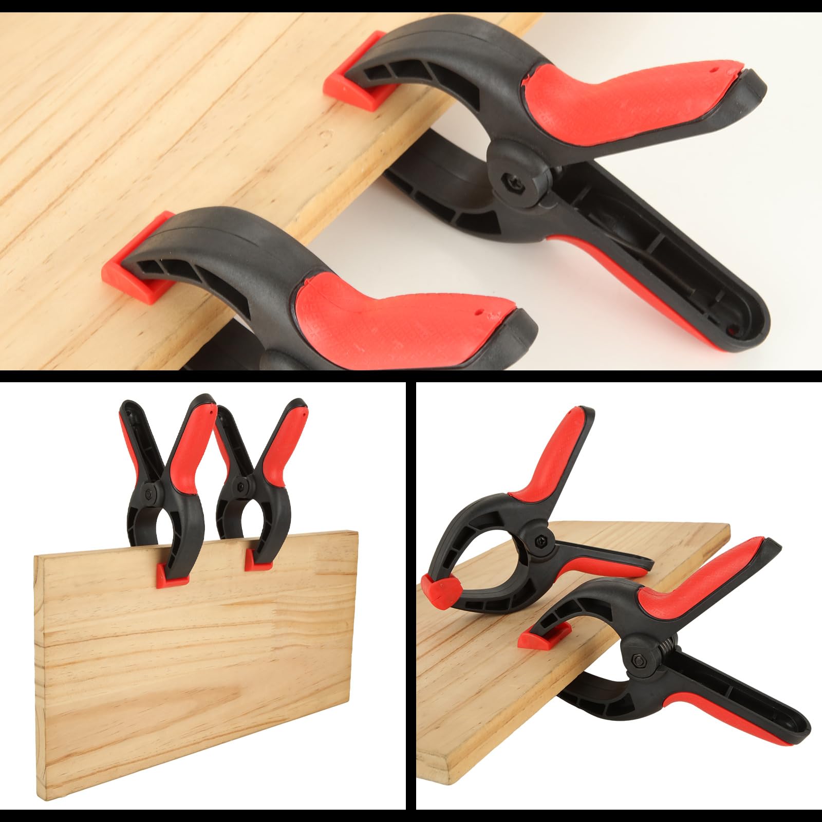 Federklemmen, robuster Kunststoff, 17,8 cm, große Befestigungsklammern zum Basteln, mit 9,4 cm Backenöffnung für Heimwerker, Kleben, Klemmen und Sichern, 16 Stück