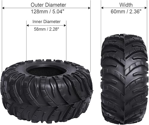 Miniatura 2 de HobbyPark Neumáticos de barro 2.2 para ruedas de barro 2.2 Beadlock para Traxxas TRX4 Axial SCX10 II III Redcat Gen8 Gen7 Everest 10 Rock Crawling