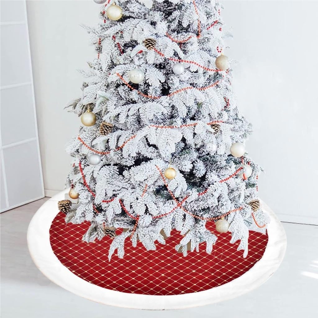 Tree Skirt Christmas Christmas Tree Skirt Decoration Sequin Embroidery Red Christmas Tree Bottom Apron Christmas Tree Skirt Christmas Skirt Tree