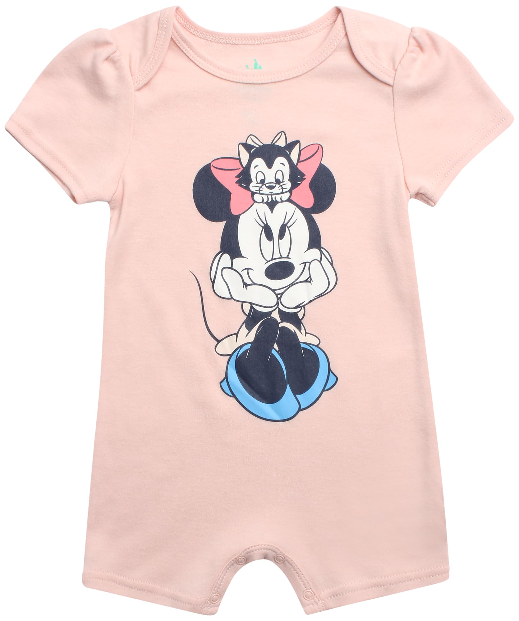 Disney Baby-Strampler mit Rüschenärmeln Minnie (Neugeborene/Baby), Pfirsich/Minnie-Creme, 6-9 Monate, 2 Stück, Pfirsich/Minnie Creme, 6-9 Monate