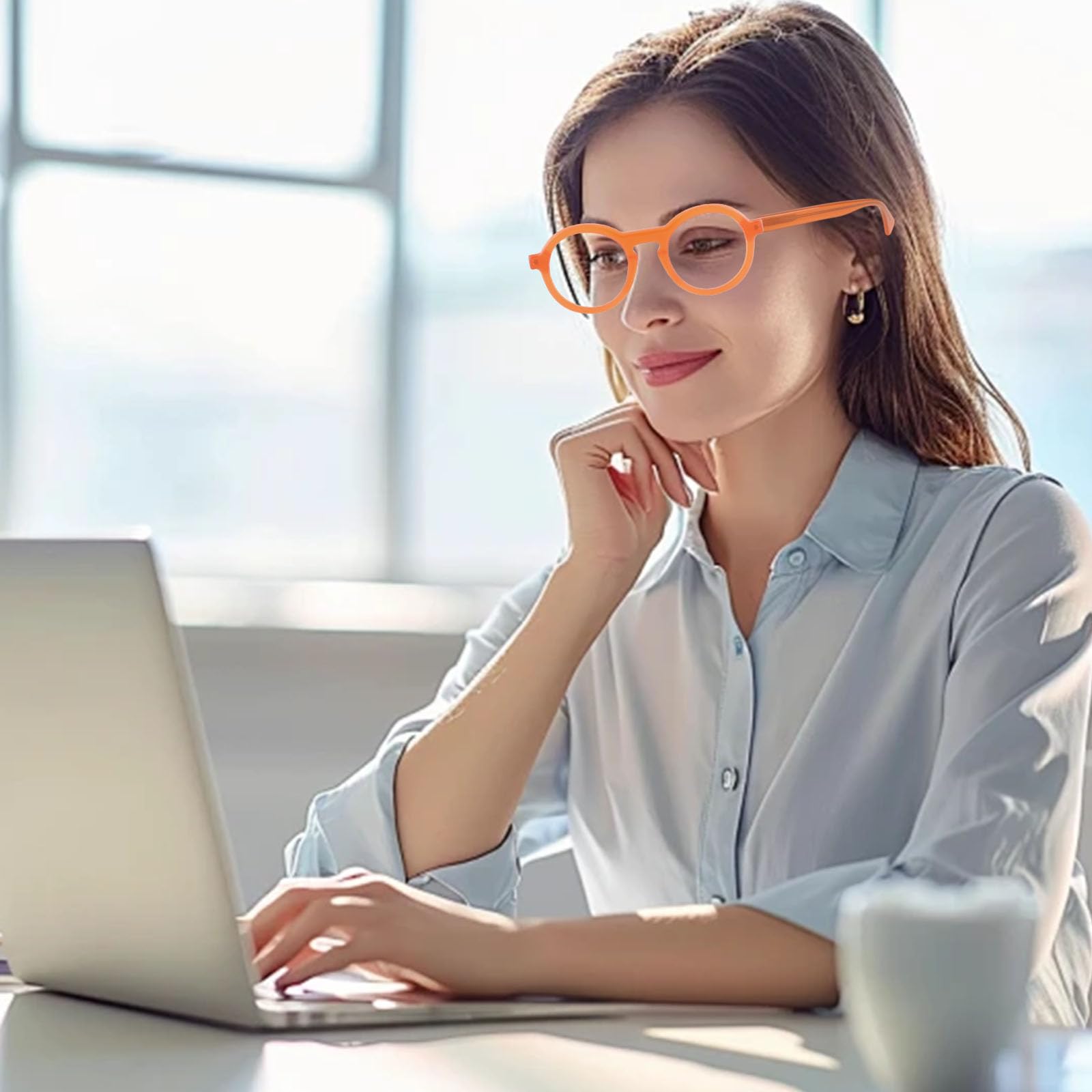 Rotondo Occhiali da Lettura Per Donna e Uomo Presbiopia Anti Luce Blu Acetato Frame Retrò Occhiali Presbiopia Lettori perTablet Gaming Ufficio Riposo
