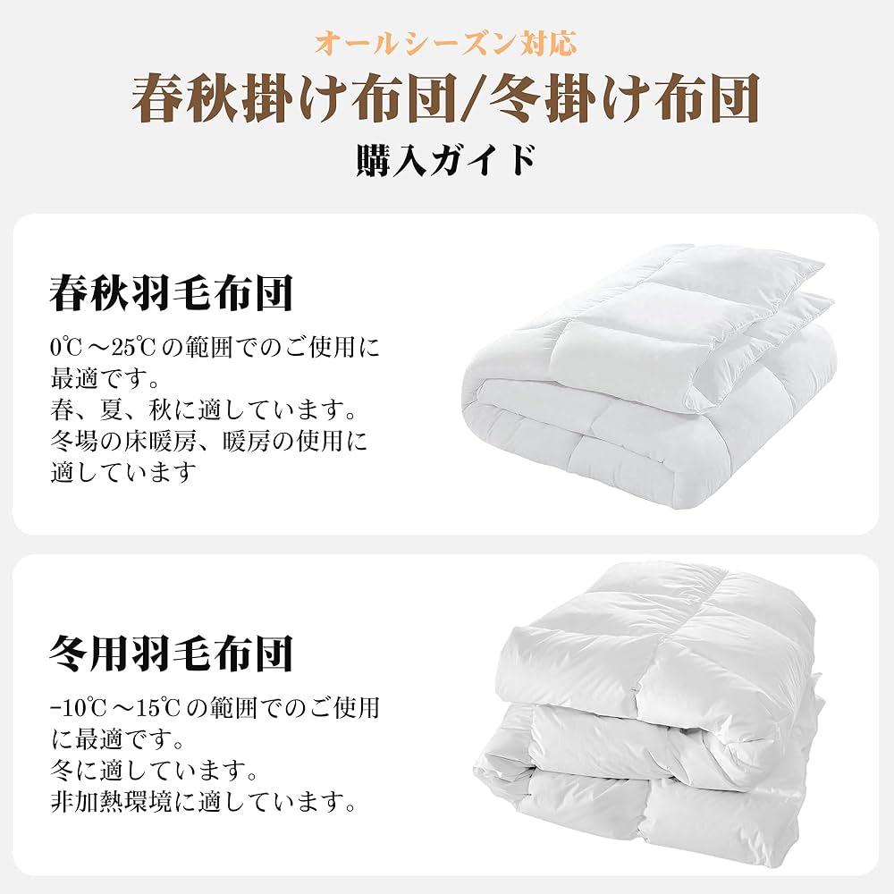 掛け布団 春秋 羽毛布団 セミダブル 洗える【雲のように軽い 独自技術とデザイン Amazon｜掛け布団 春秋 羽毛布団 セミダブル 洗える【雲のように
