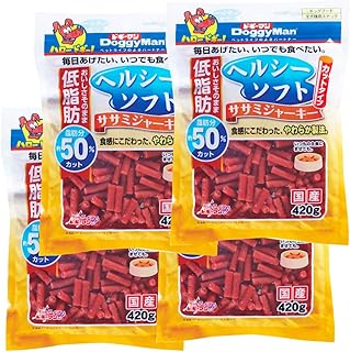 ドギーマン 犬用おやつ ヘルシーソフトササミジャーキー カットタイプ チキン 420g×4個 (まとめ買い)