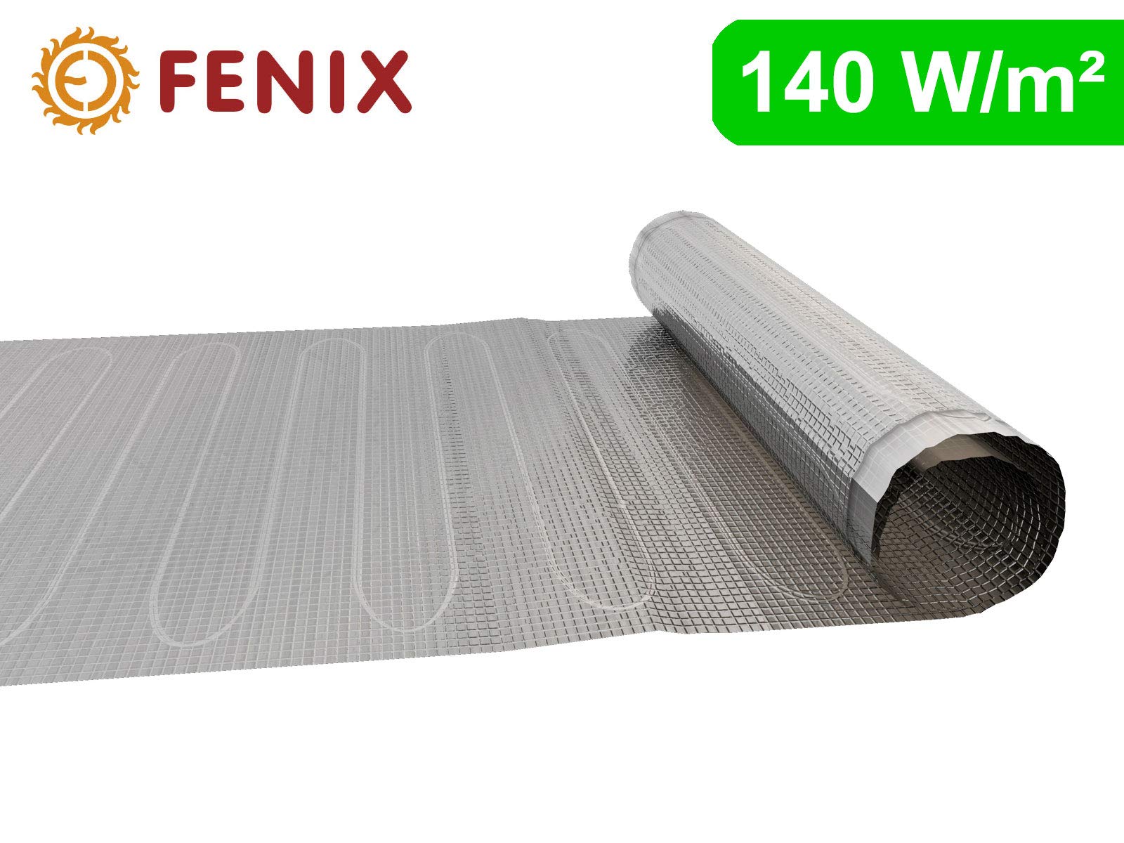 Elektrische Fußbodenheizung für Laminat/Klickvinyl Fenix AL-MAT 140 W/m² mit Thermostat Fenix TFT Wifi (8 m² - 0,5 x 16 m²)