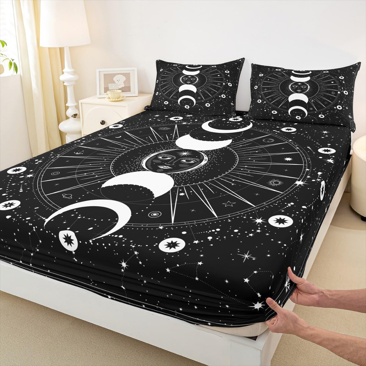 Juego De Sábanas Con Estampado De Corona Para Niños, Juego De Sábanas Modernas Con Bolsillo Profundo Para Mujeres Y Hombres, Decoración De Habitación, Arte Abstracto, Juego De Ropa De Cama Dorado