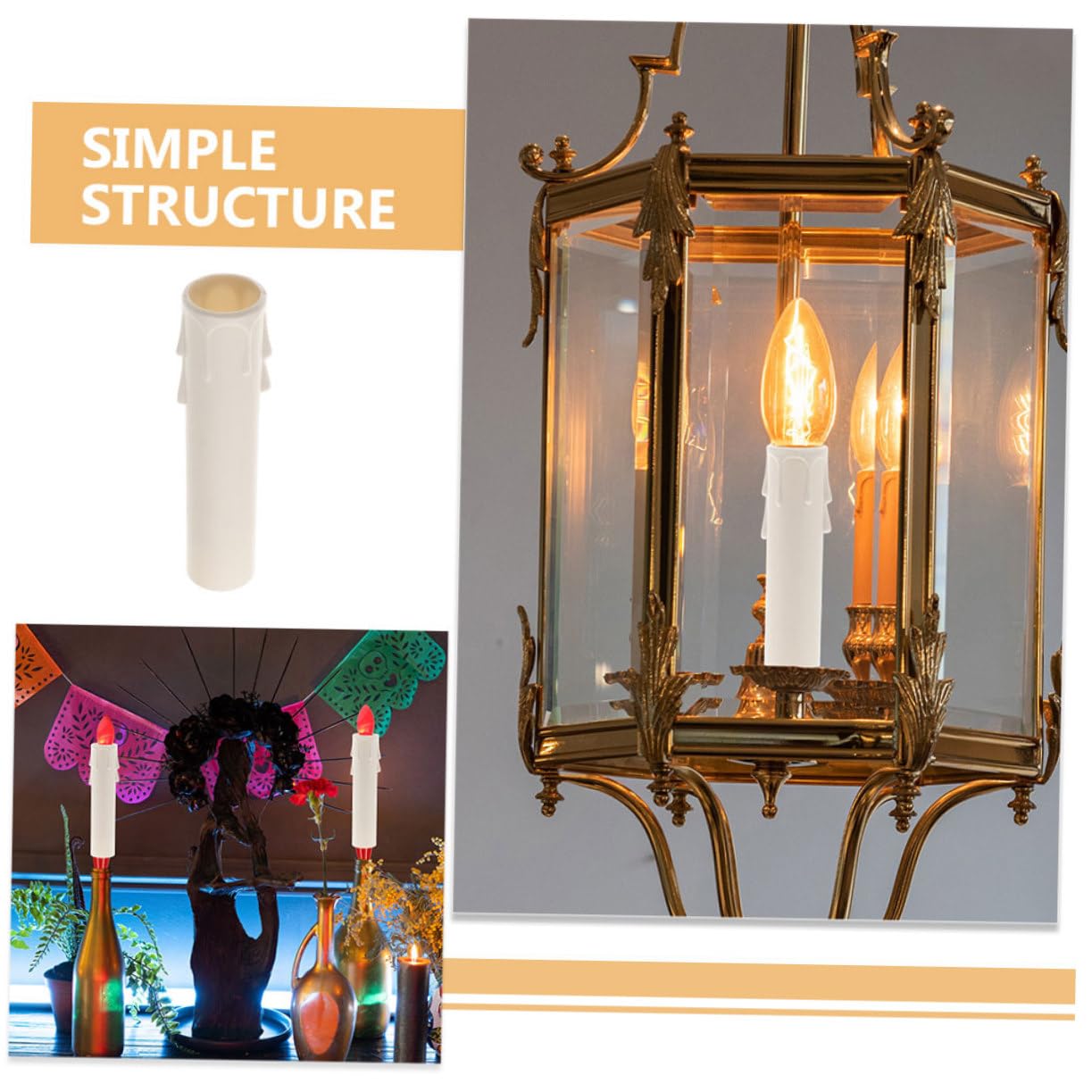 VALICLUD 15 pezzi Manicotti in plastica per candele lampadario tubi cilindrici eleganti antigoccia tappi per la decorazione della casa hotel e matrimoni