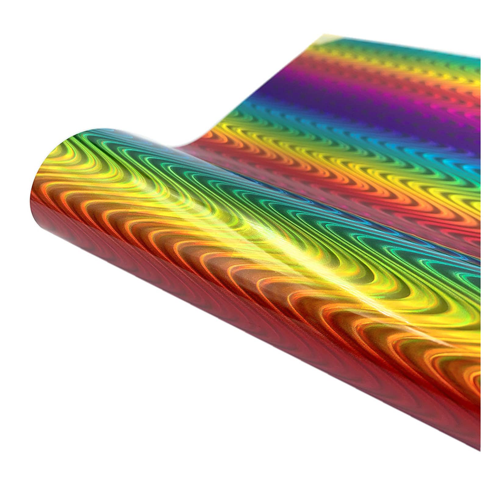 Fossean 12" X 7.8" Holographic Rainbow Self Adhesive Vinyl Roll For Cricut, Decal, Stickers Works With Cameo And Cutters For Decoration (E)