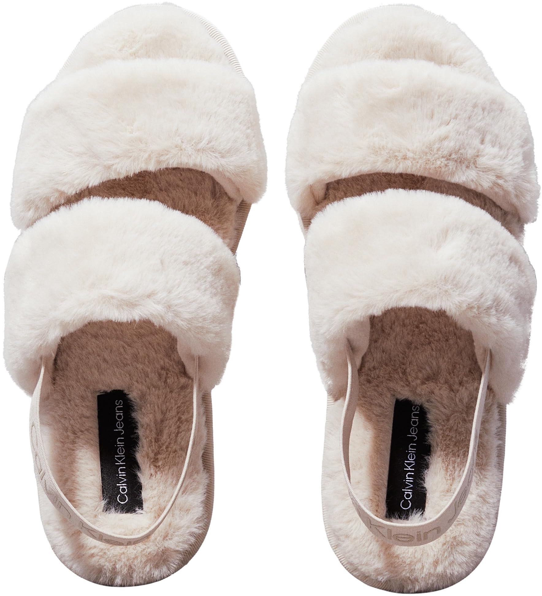 Calvin Klein Damen Slipper Home Velcro Fur Flauschig