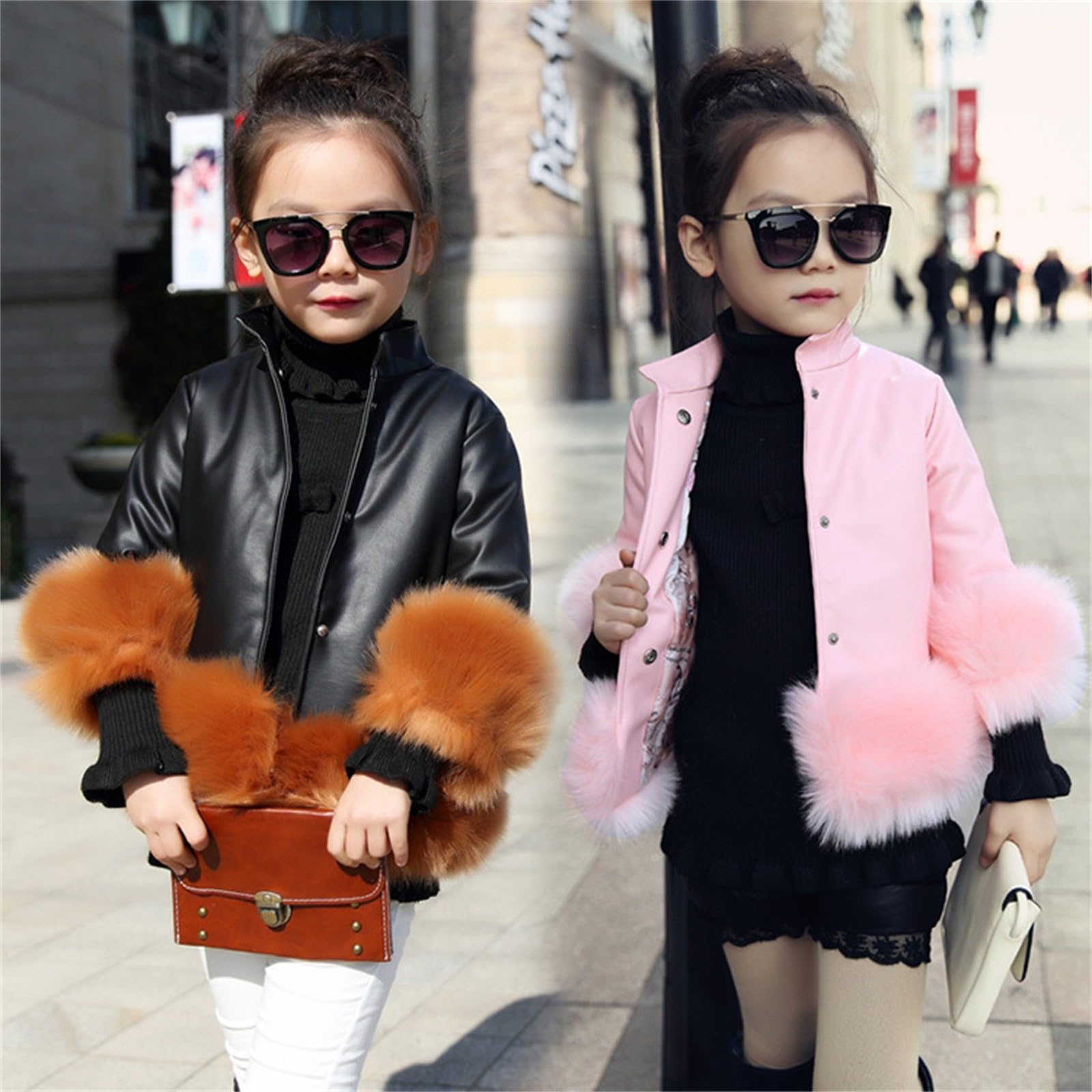 Bambini Ragazze Cappotto Inverno Antivento Addensare Cappotto Giacca Bambino Caldo Capispalla Streetwear Shirt, Nero , 5-6 Jahre
