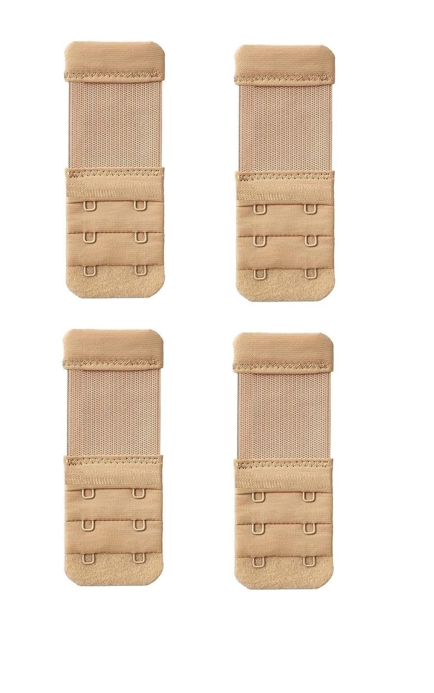 2 Hook Stretchy Bra Extension Straps Adjustable Comfortable Bra Extenders for Women Girls Back Band Extender for Tight Bras 4 Pieces Skin Color-image-41