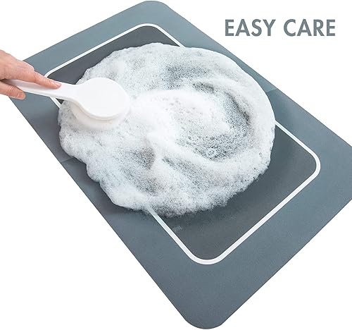 Miniatura 5 de MIULEE Diatomaceous Earth - Tapete de baño de piedra fina para debajo de la puerta, con respaldo de goma, súper absorbente, barrera de suciedad de