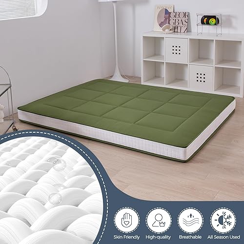 Miniatura 7 de MAXYOYO Colchón de futón de suelo extra grueso de 6 pulgadas, colchón plegable japonés para adultos, almohadilla de tatami enrollable para