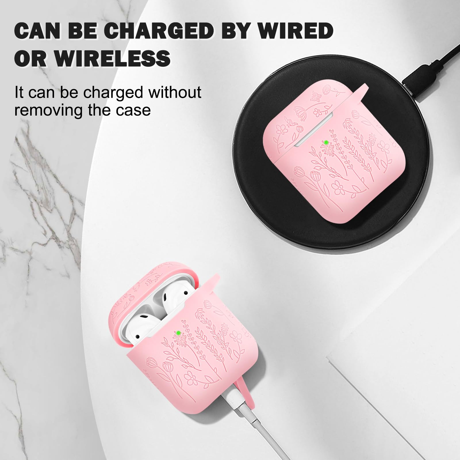 Funda Personalizada Estilo Fuente De 2 Lados Compatible Con Apple AirPods De 1 Y 2 Generación, Funda Protectora De TPU Suave Con Tu Nombre Y Foto, Funda De Regalo Personalizada Con Llavero