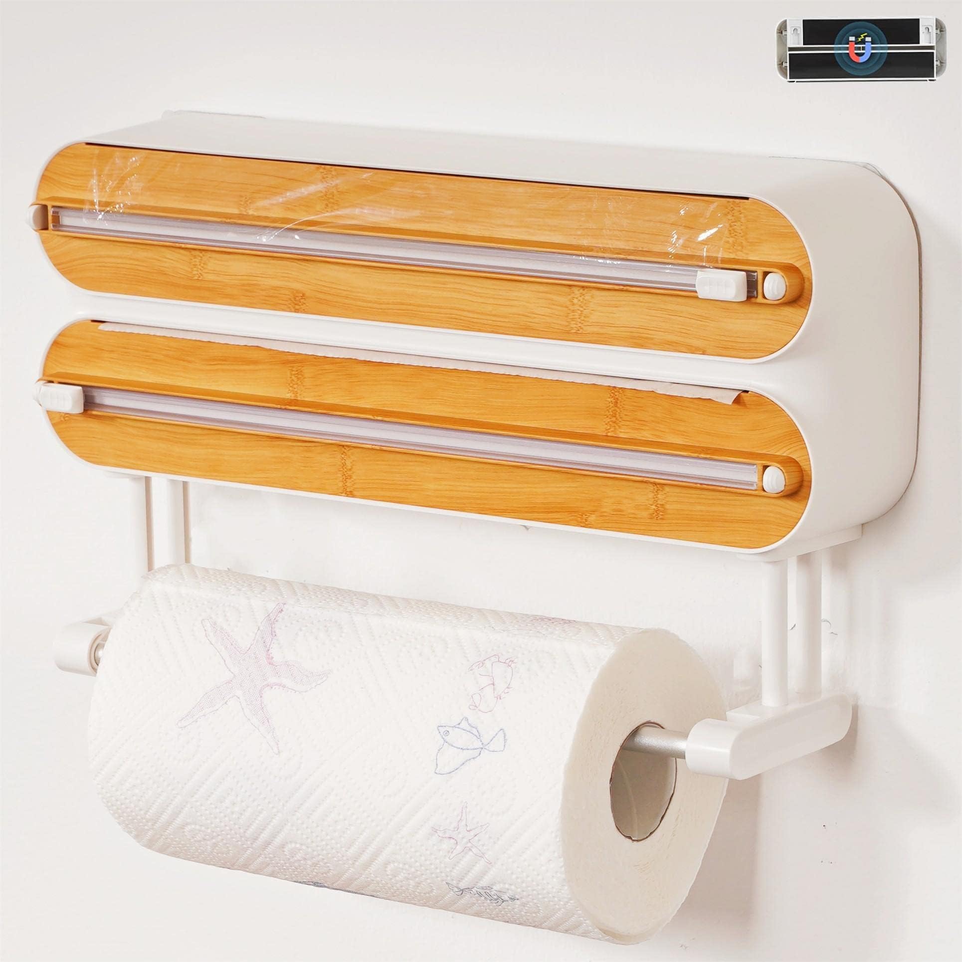 Dispensador de papel de aluminio para acabar con el desorden de los rollos en la cocina