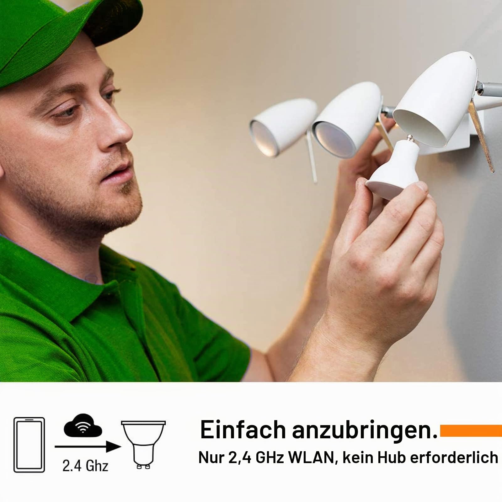 ANTELA Smart Alexa Glühbirne GU10 5W LED WLAN RGBCW Birne Lampe | 2700K-6500K Farbtemperatur, APP-Steuerung, Google Home kompatibel, 4 Stück