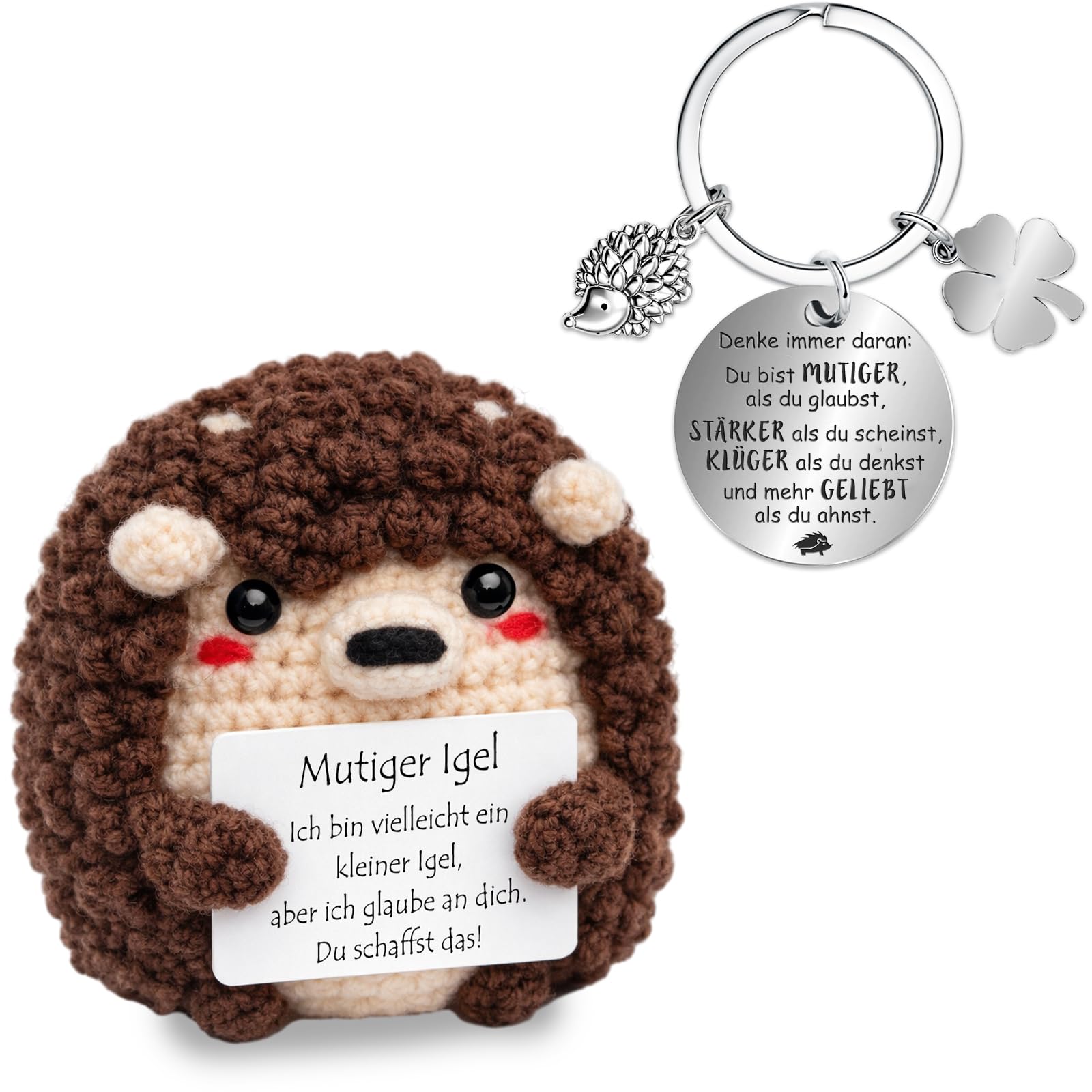 Farbeele Positive Figur und Glücksbringer-Schlüsselanhänger, Pocket Hug, MutmacherGeschenk, Gute Besserung Geschenk, Glücksbringer Prüfung Geschenk, Geburtstagsgeschenk
