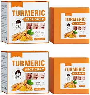100g Natural Organic Ginger Soap, Moisturizing Deep Clean Brightening Turmeric Ginger Soap for All Skin Types (2pcs)