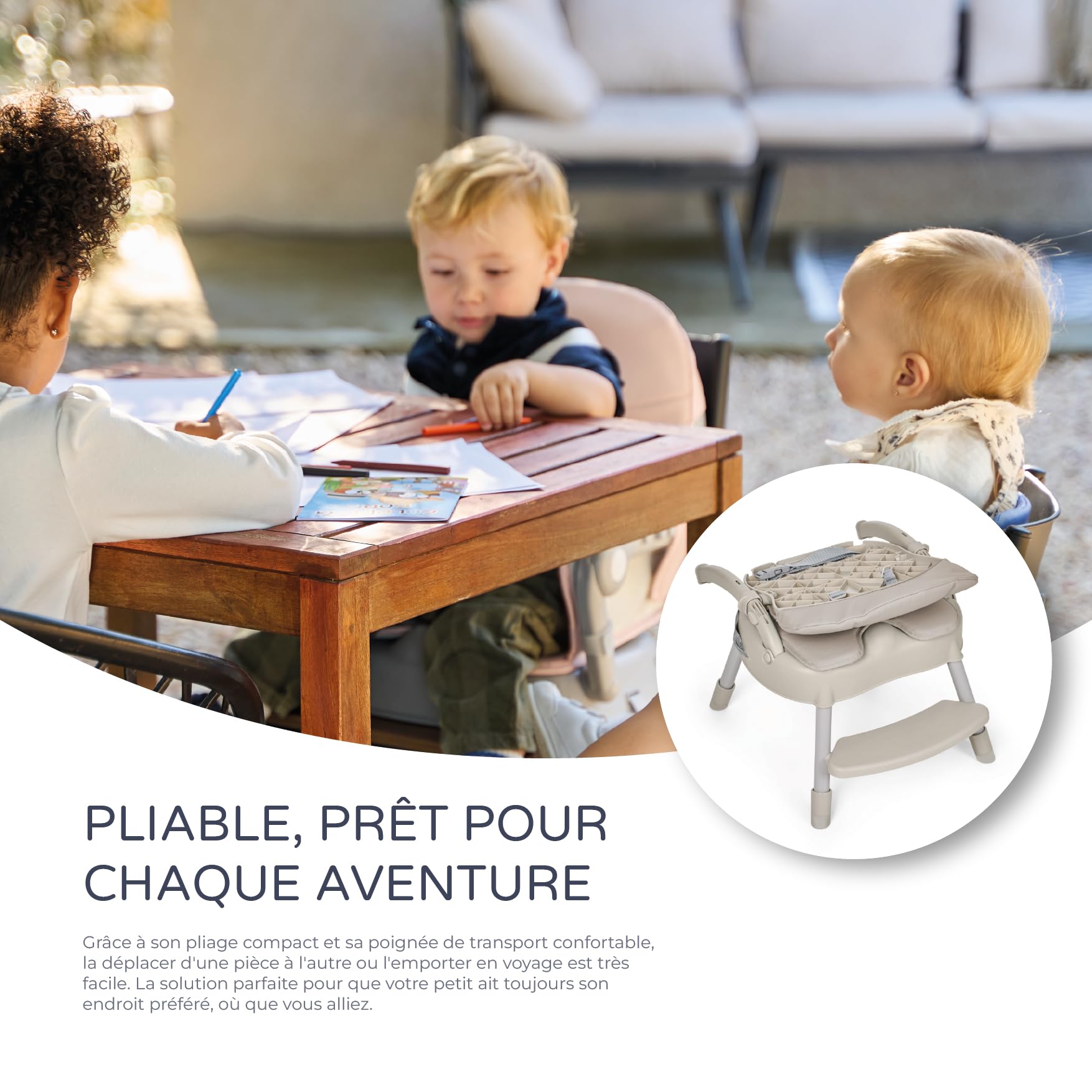 MS BabyWorld - Chaise haute BELLY pour bébé | Convertible en rehausseur et en chaise | 3 en 1 | Chaise haute pliable avec siège rembourré et repose-pieds (Belly Vert)