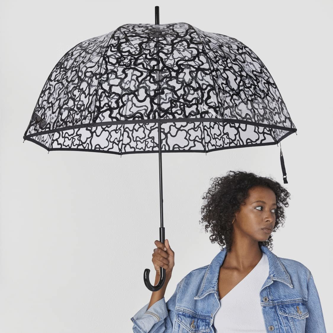 TOUS Paraguas Grande Transparente, Para Mujer, Colección Kaos