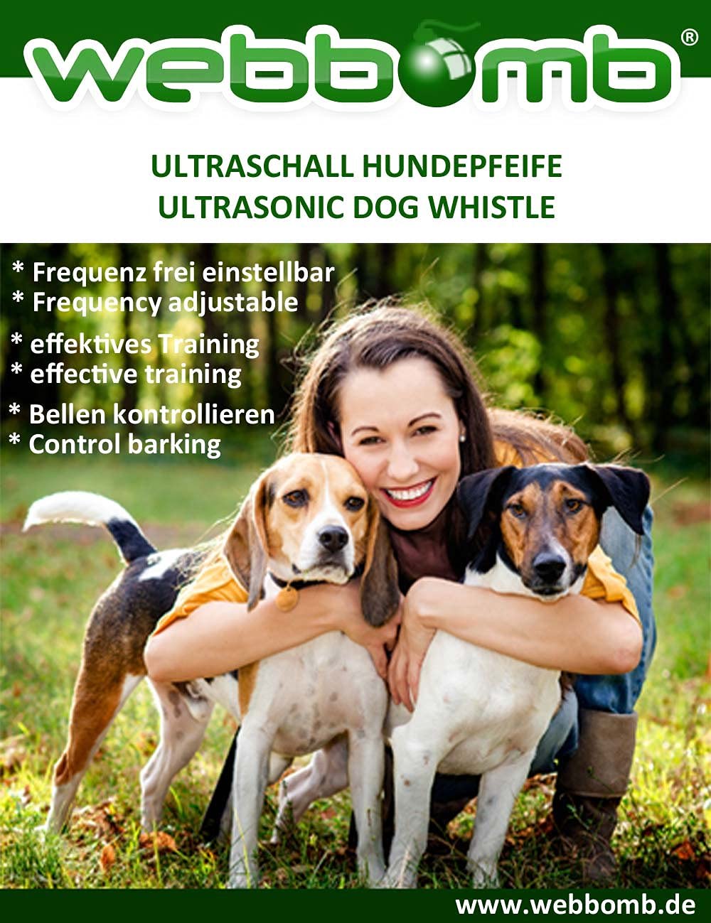 Fischietto ad alta frequenza ultrasonico per cani comprensivo di cordino | Fischietto con frequenze regolabili individualmente per un facile addestramento del cane e l'educazione del cucciolo