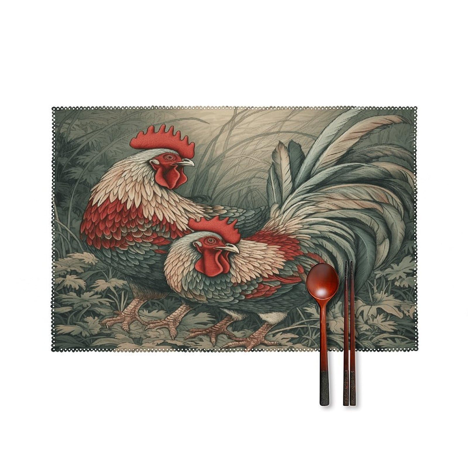 Fodpand Style Drawing Of Chicken Placemats Set Of 4 Place Mats Table Mats