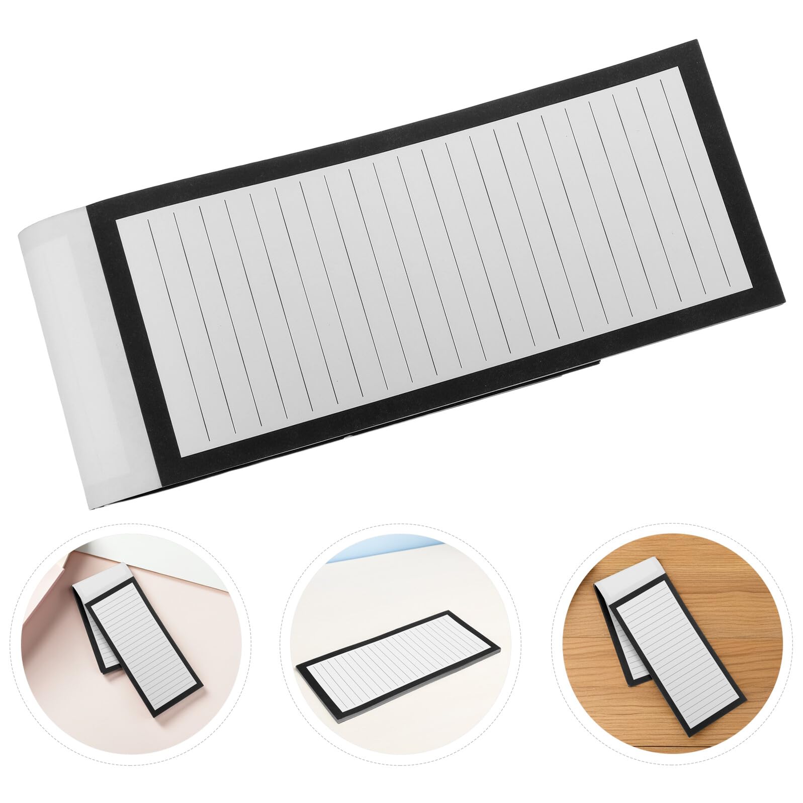 8 Szt. Magnetyczny Notatnik Lodówkę Szt z Liniowanymi Kartkami Arkuszy Planowanie Listy Zakupów Czarny Design Praktyczny Organizer i Prezent Do Domu i Biura