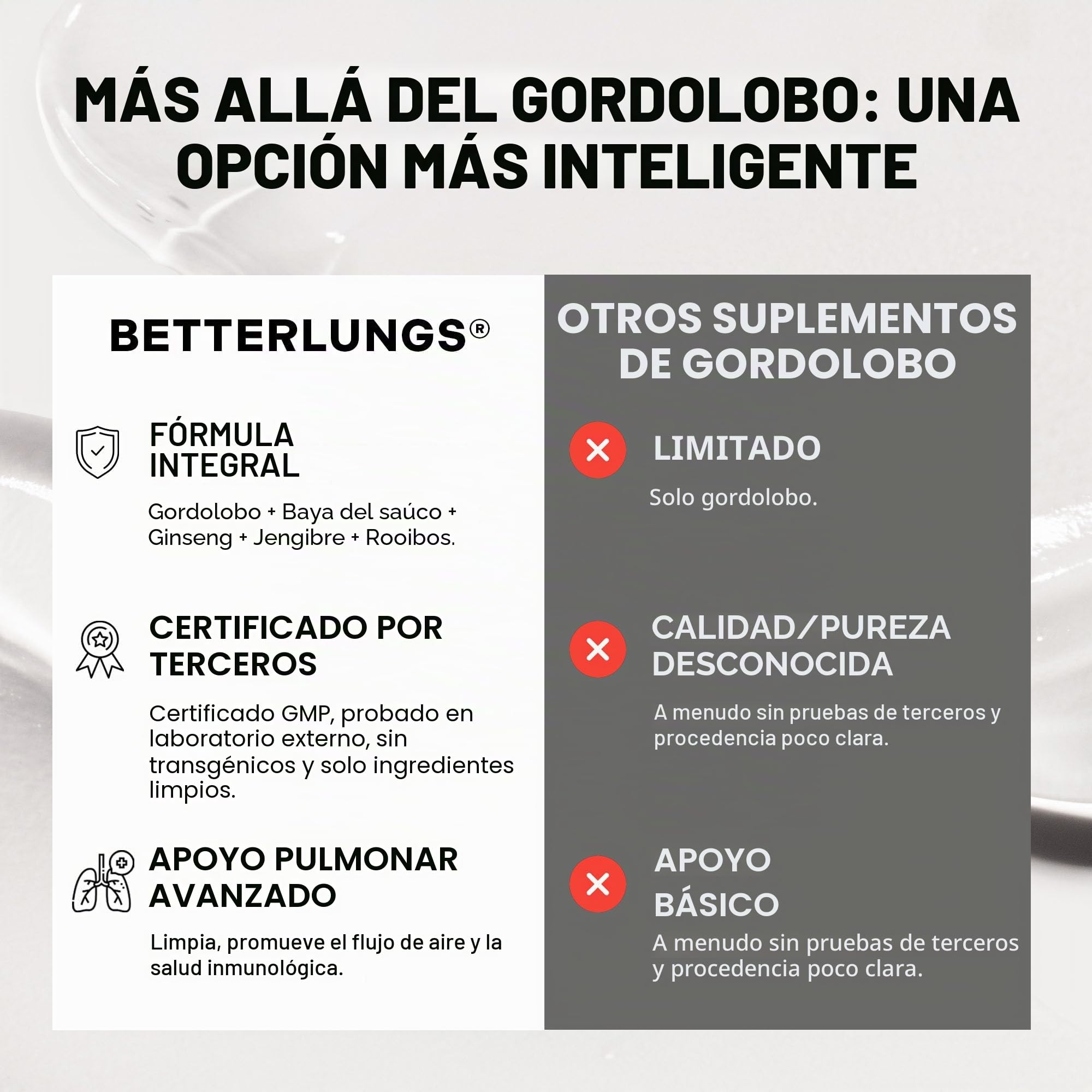 Betterbrand Bolsas de té de gordolobo para desintoxicación pulmonar, apoyo respiratorio con tomillo, saúco, ginseng, jengibre, mezcla de hierbas sin cafeína, 15 bolsas de té (paquete de 1)