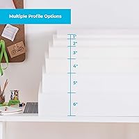 Vista 5 de Linenspa High Density Cushion Craft Foam - Perfect for Chairs, Sofas, Headboards, and DIY Projects, 1" x 24" x 72", White