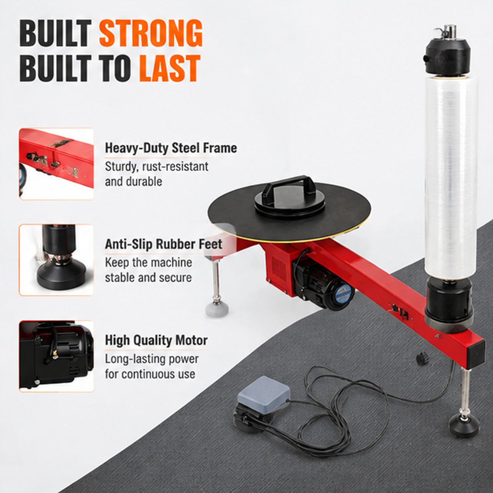 Distributeur de film étirable électrique pour film 20-70 cm